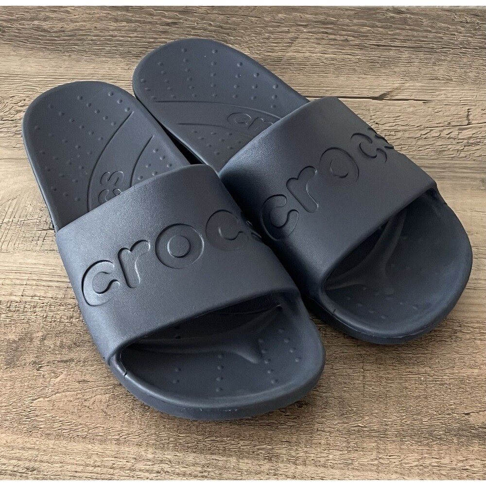 Crocs Unisex Slide Sandals - Navy Blue M4 /W6 Summer Beach Casual Comfort